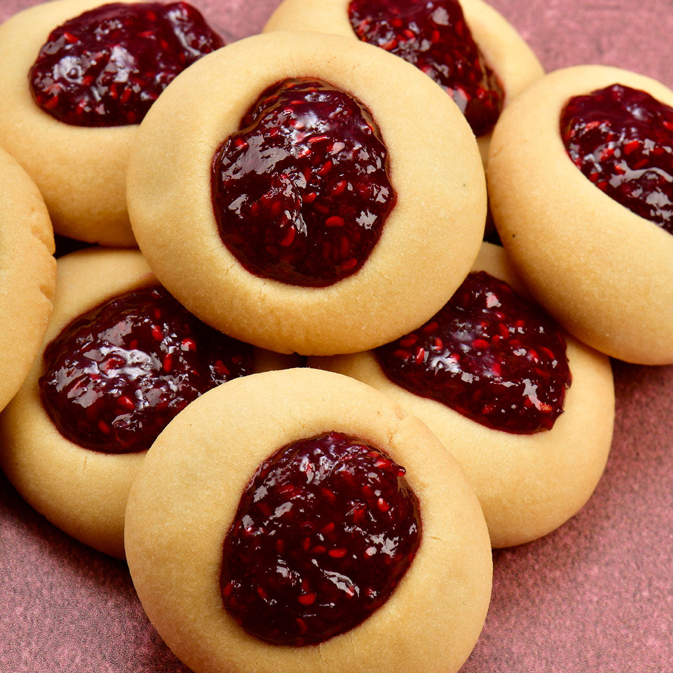 Frambuaz Marmelatlı Düğme Kurabiye